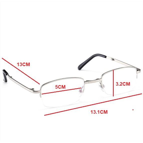 Kính lão thị gập gọn kính viễn thị nam nữ nửa viền màu bạc sáng sang trọng cao cấp KVG10UNIQUI BẢO HÀNH