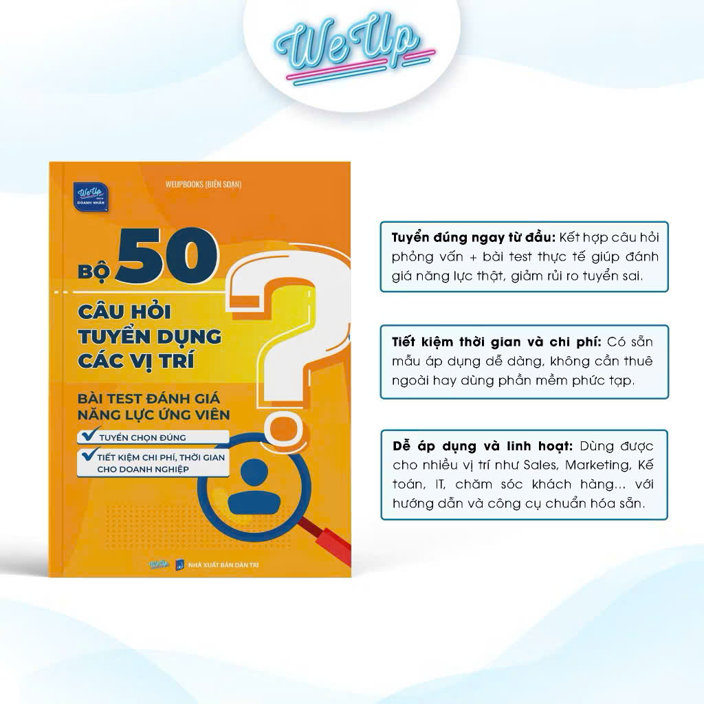 Sách - Bộ 50 câu hỏi tuyển dụng &amp; bài test đánh giá năng lực ứng viên