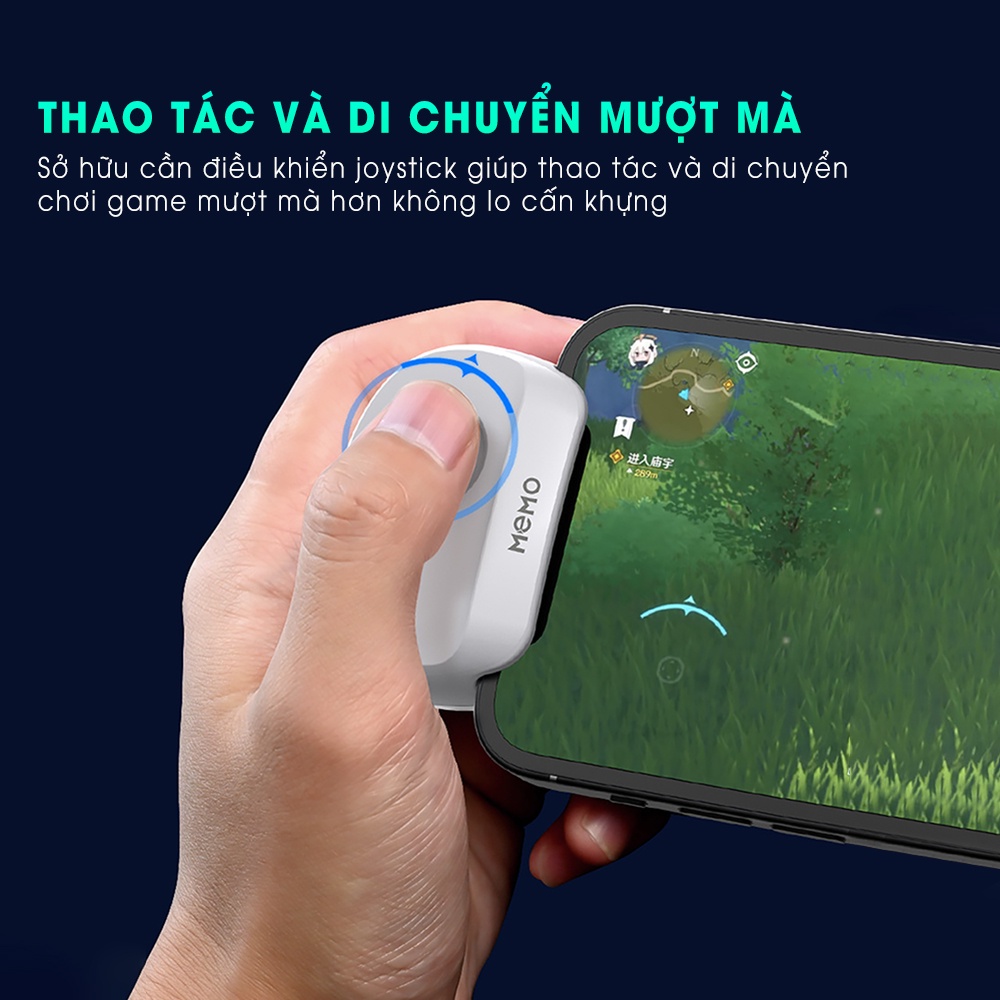 Tay cầm chơi game đện thoại MEMO MB01 - Joystick macro combo tổ hợp phím ghìm tâm auto tap, kết nối bluetooth mượt mà - Hàng nhập khẩu