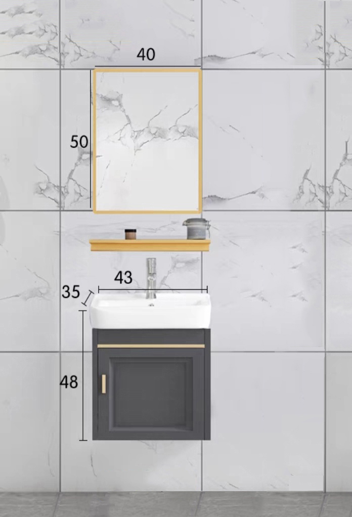 Tủ chậu lavabo khung nhôm chịu nước cao cấp, thích hợp với không gian nhỏ gọn