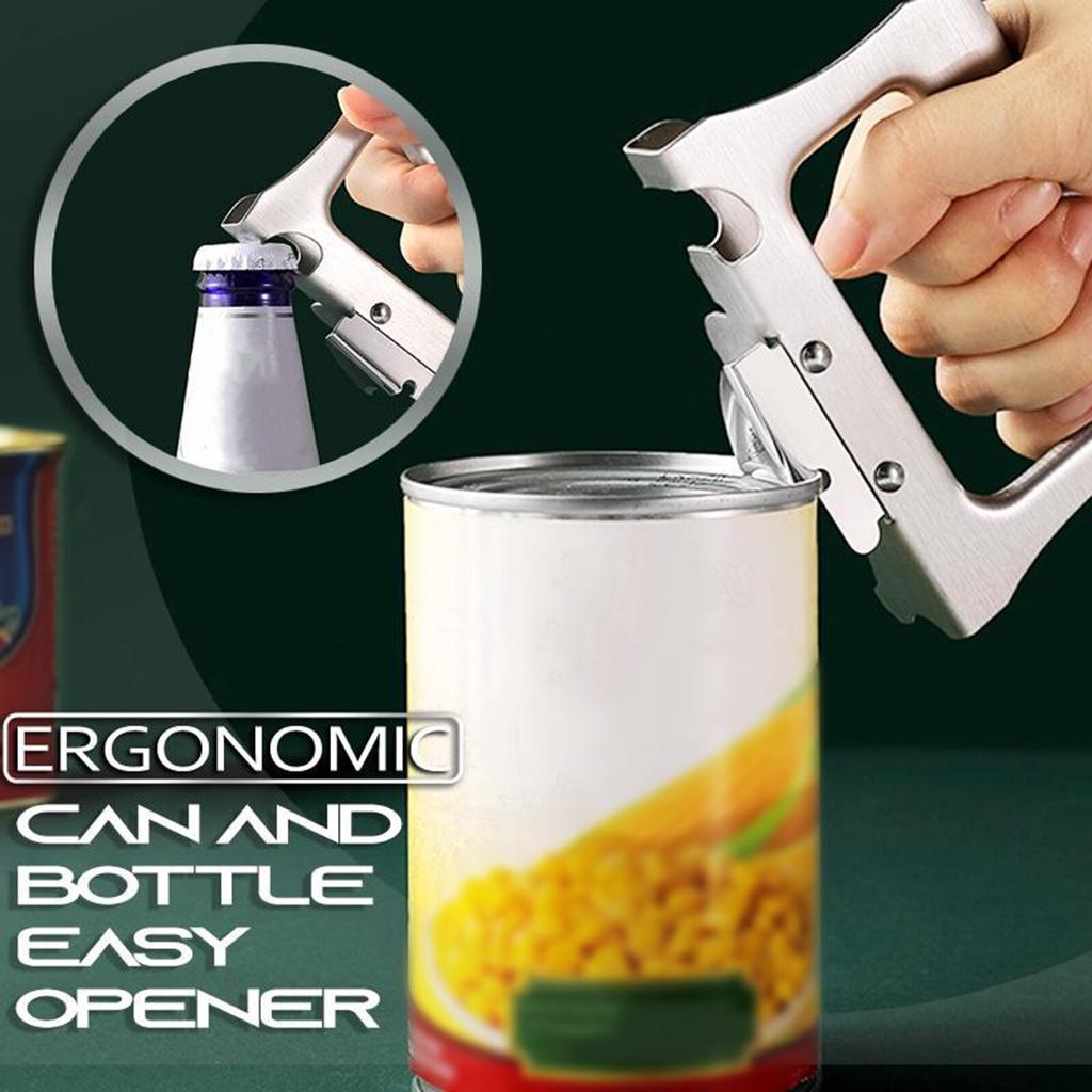 Safety Easy Stainless Steel Manual Can Opener Household Kitchen Useful Tools Professional Can And Bottle Easy Opener Side Cut