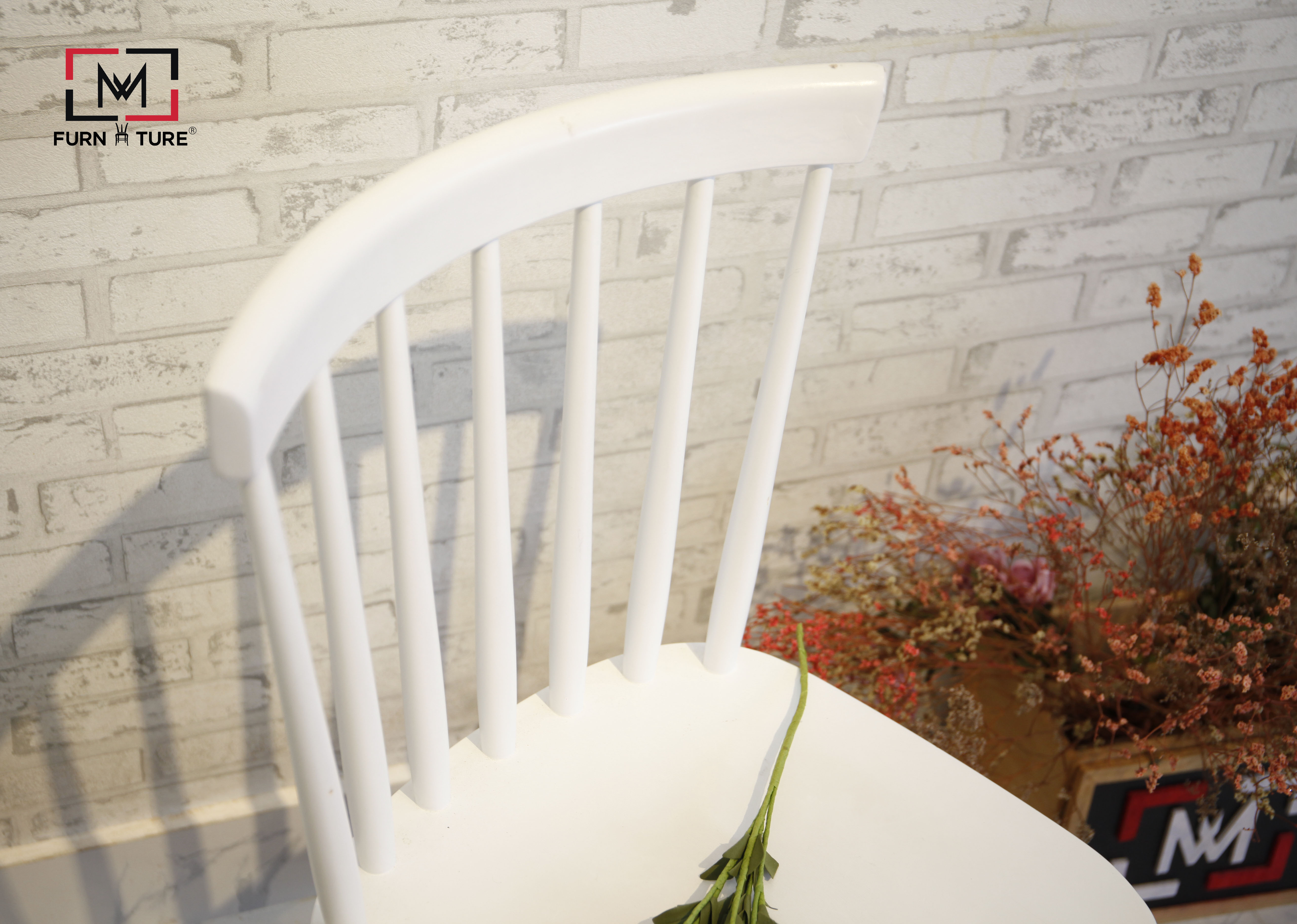 GHẾ BÀN ĂN GỖ XUẤT KHẨU MÀU TRẮNG - STOOL CHAIR WHITE