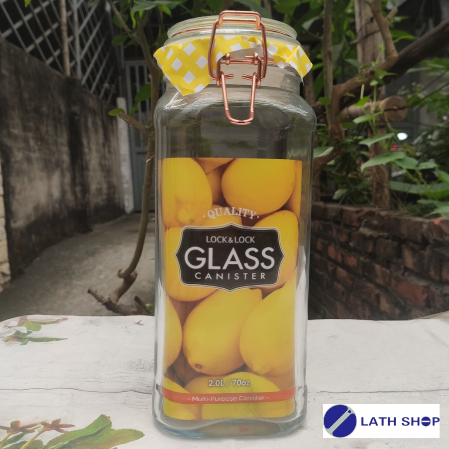 Hũ Thủy Tinh Sodalime Nắp Gài Lock&Lock LLG518 - 2000ml - Hàng Chính Hãng