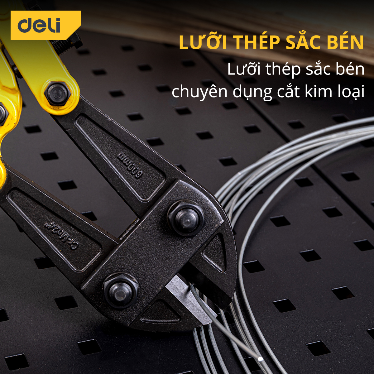 Kìm Cắt Thép Đa Năng Deli - Chất Liệu Cao Cấp Chống Mòn, GỈ - Kích Thước 18inch - Tay Cầm Cao Su Chống Trơn Trượt DL2618