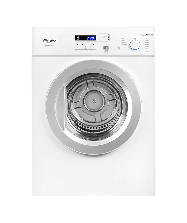 Máy Sấy Thông Hơi Whirlpool 7KG TRẮNG AWD712S2 - Hàng Chính Hãng