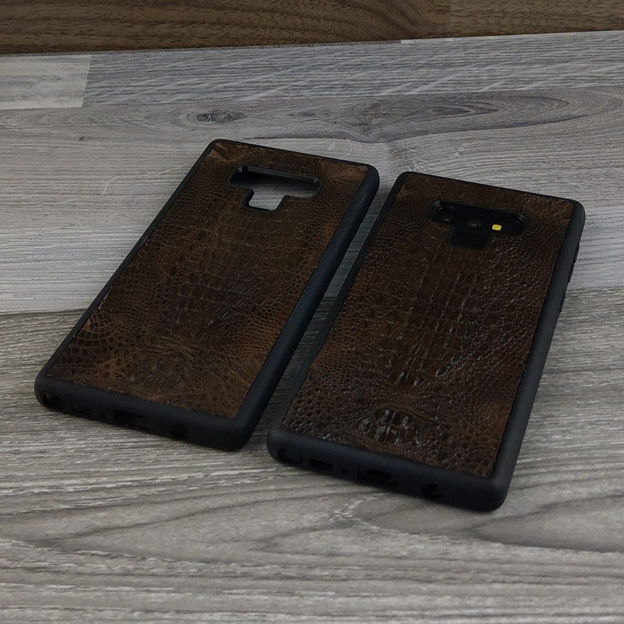 Ốp Lưng dành cho Samsung Galaxy Note 9 Da Cá Sấu Có Gù Màu Nâu Đất