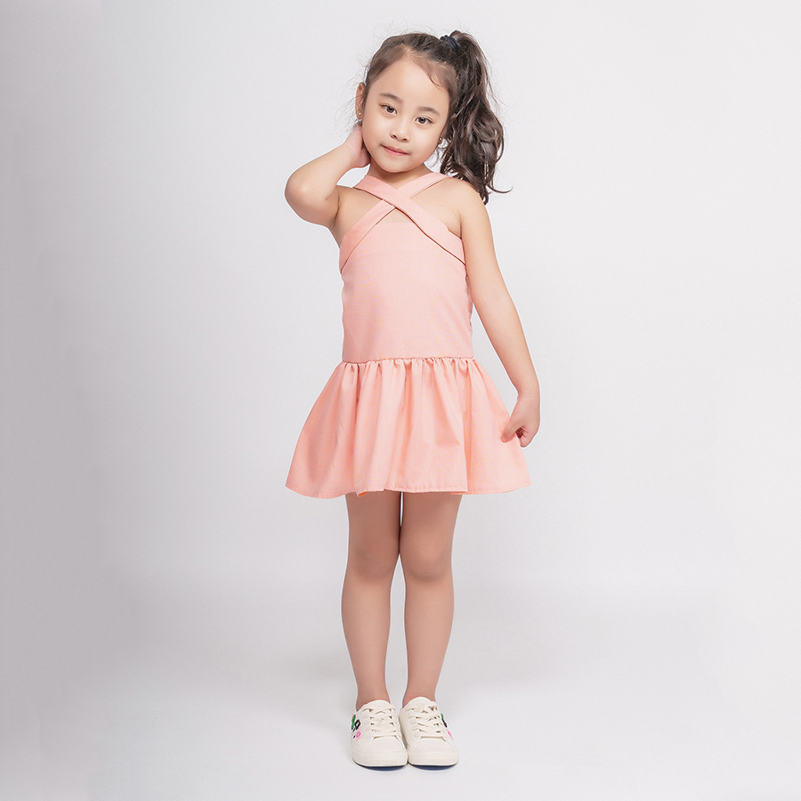 Váy hồng dây chéo Lovekids