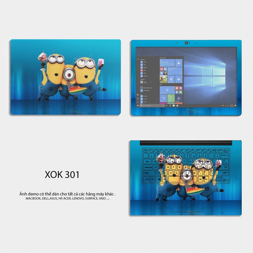 Skin Dán Laptop - Chủ Đề Minions - Lưng + Phím + Viền,Đã Ib model + mẫu