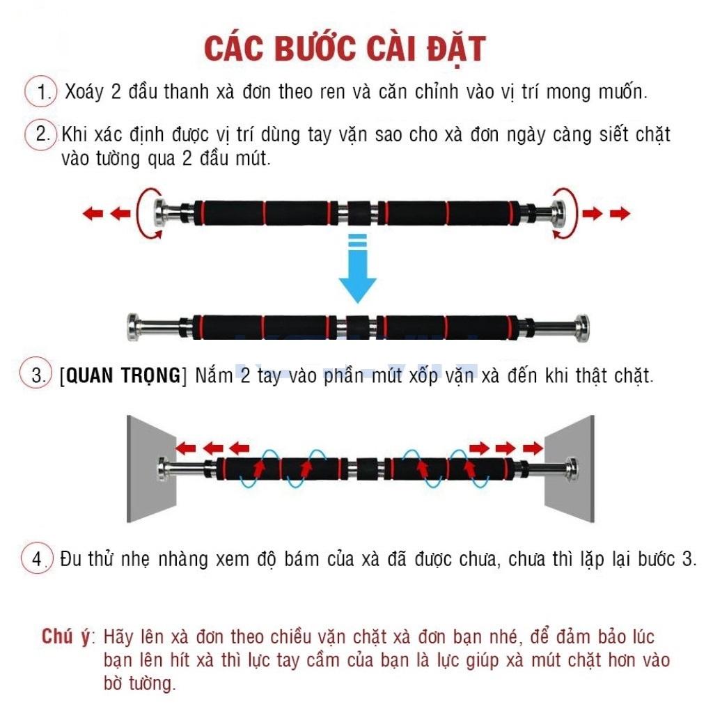 Hình ảnh DODODIOS Thanh tập xà đơn treo tường gắn cửa nhiều cỡ từ 62-150cm tùy chỉnh phù hợp tập gym tại nhà tăng cơ bắp