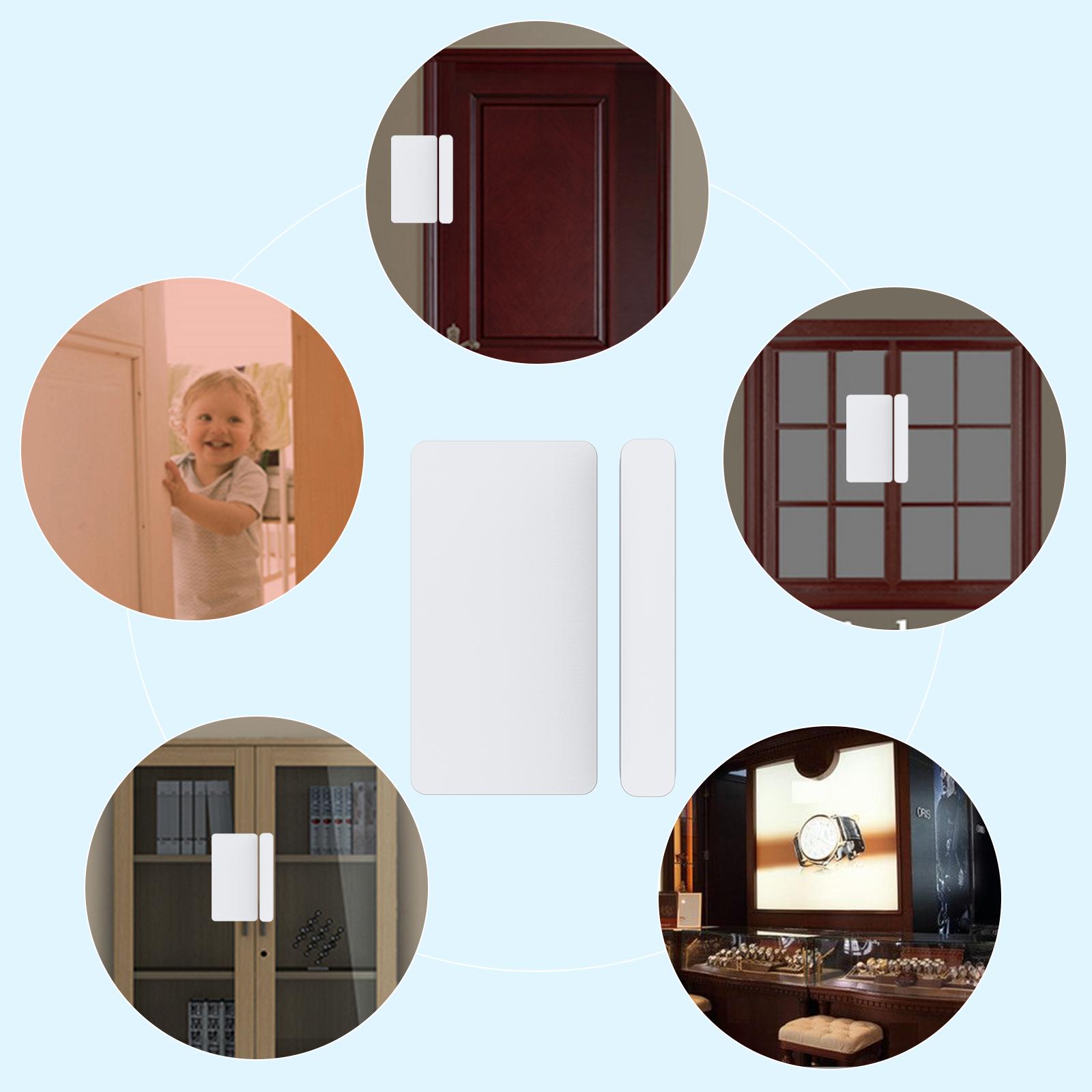 Wireless Door Window Sensor WiFi Smart Door Intrusion Detector Tuya APP Remote Control Home Security Alarm Compatible with Amazon alexa Google assistant IFTTT