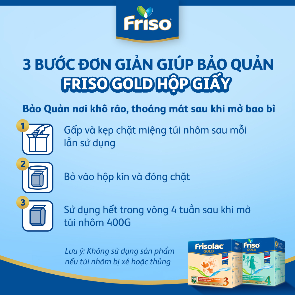 [Mới] Hộp giấy 2 Kg Frisolac Gold 3