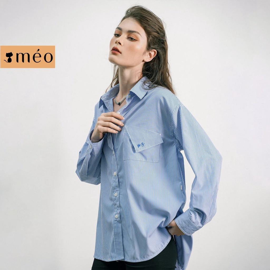 Áo sơ mi công sở nữ Méo shop phong cách cá tính dài tay form rộng Origami