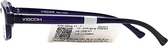 Gọng Kính Em Bé Vigcom VG1532 K7 (52/19/140) - Tím Than