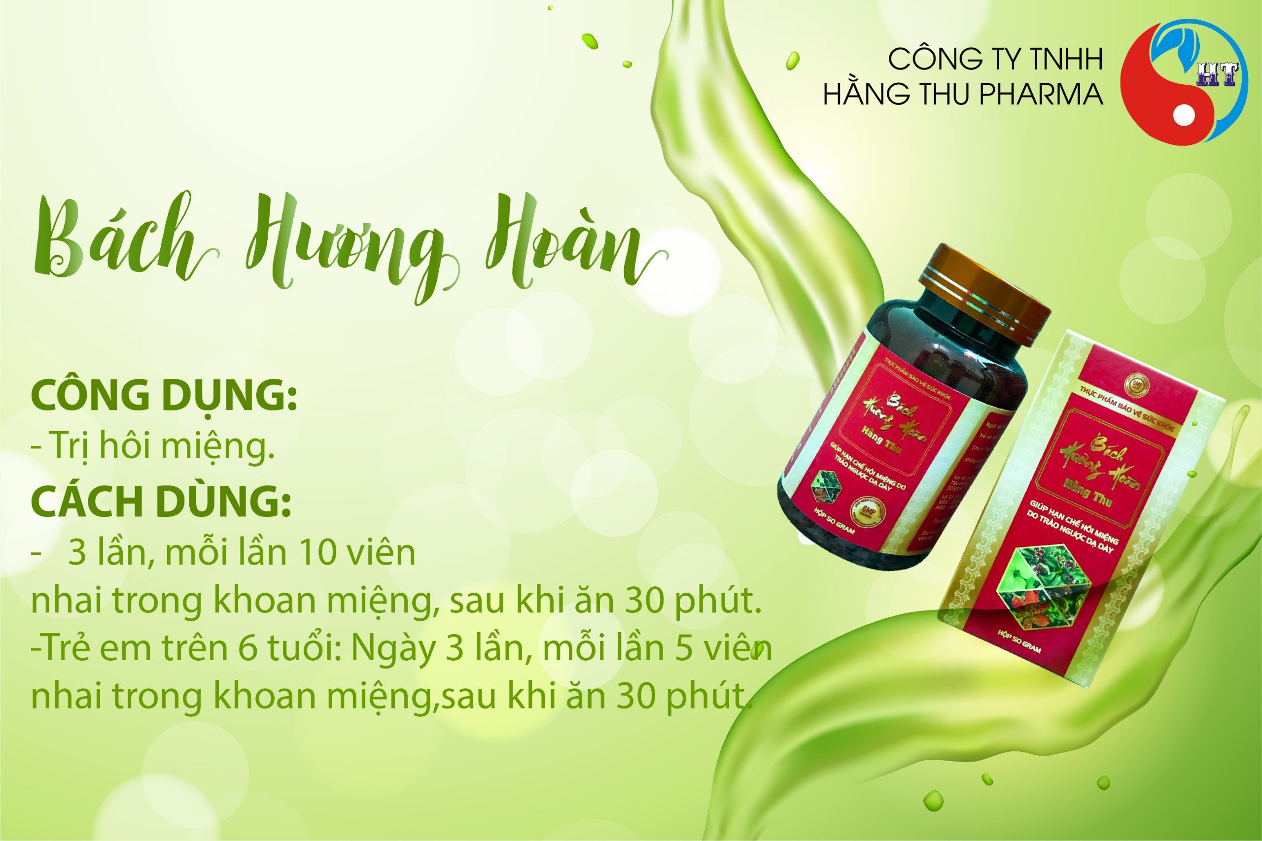 Viên Uống Bách Hương Hoàn HT hỗ trợ giảm hôi miệng