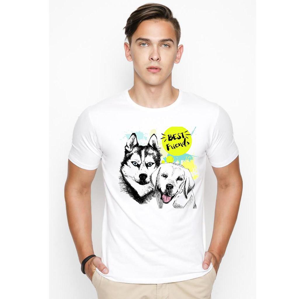Áo thun nam in hình Best Friends phong cách hàn quốc vải dày mịn