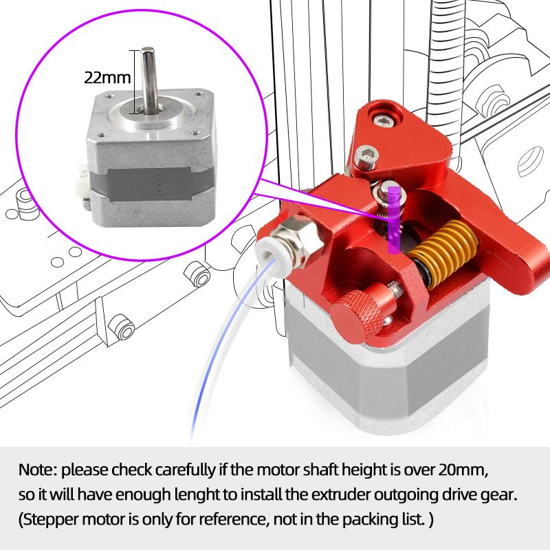 CR10 PRO Dual Gear Mới Nhất Tất Cả Máy Đùn Kim Loại Nén Lò Xo Đùn Có Thể Điều Chỉnh Cho Ender 3 5 CR10S PRO 3D Bộ Phận Máy In