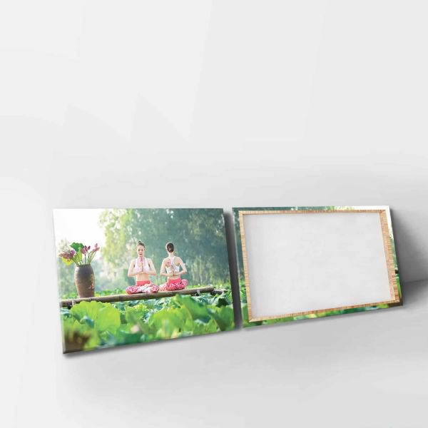 Bộ 3 Tranh Canvas Không Viền Trang Trí Phòng Yoga "Yoga Giữa Hồ Sen" W052