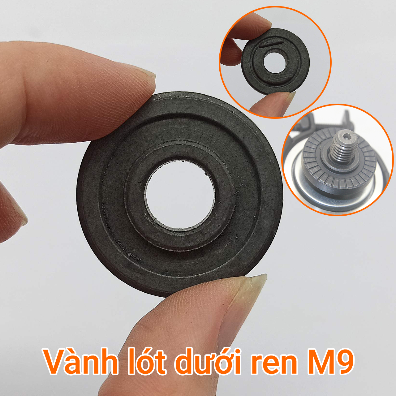 Cặp tán máy mài cốt 16mm gồm đai ốc hãm và vành lót dưới ren M9