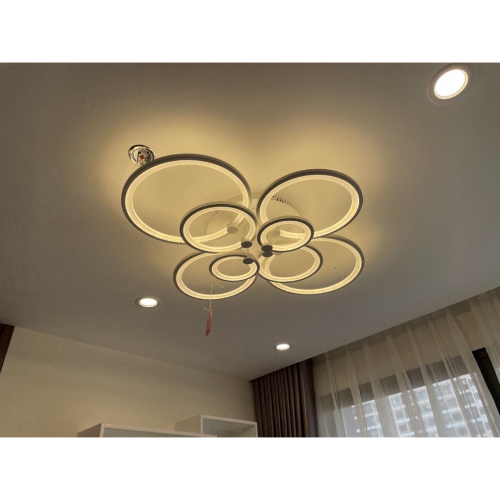Đèn Mâm Led Ốp Trần 8 Cánh Hình Hoa Trang Trí Phòng Khách,Ngủ, Có Điều Khiển Từ Xa Phân Tầng 3 Chế Độ Ánh Sáng