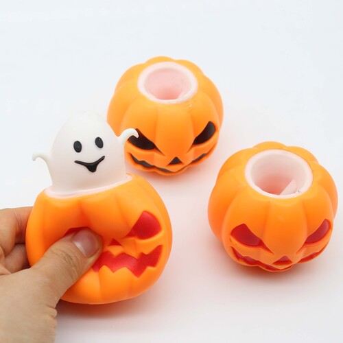 Đồ Chơi Dẻo Squishy Giảm Stress Trang Trí Halloween Mẫu Bí Ngô Dễ Thương