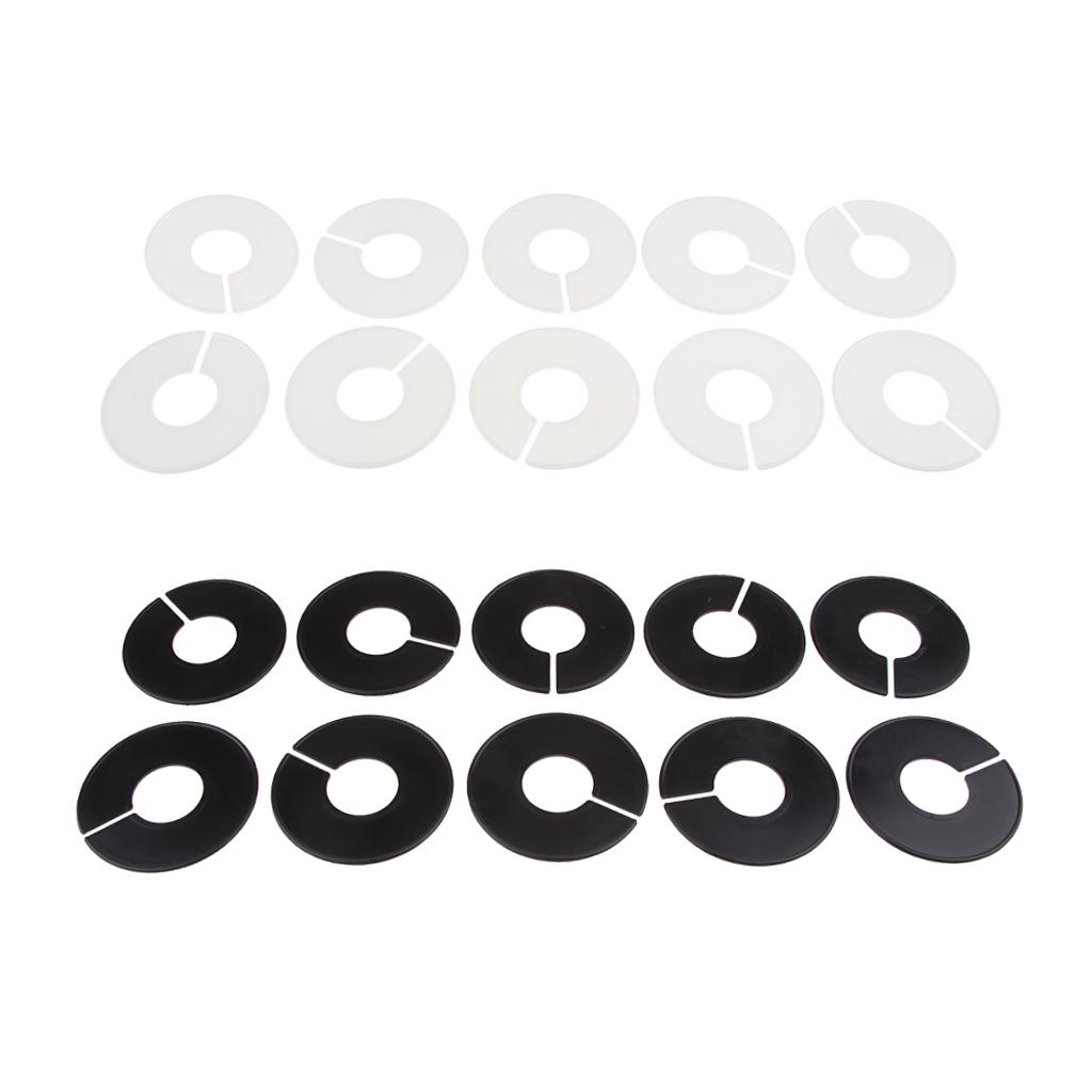 20x Quần Áo Kích Thước Giá Đỡ Chia Ngăn Tủ Quần Áo Tròn Móc Treo Chia Ngăn Trắng + Đen