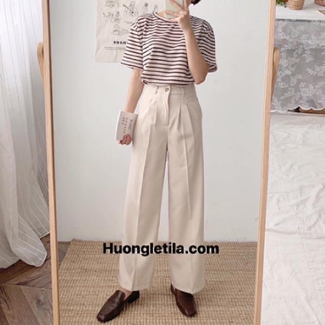 MUA 2 GIẢM 25K_QUẦN ỐNG SUÔNGQuần Ống rộng culottes dáng dài công sở cho người đi làm
