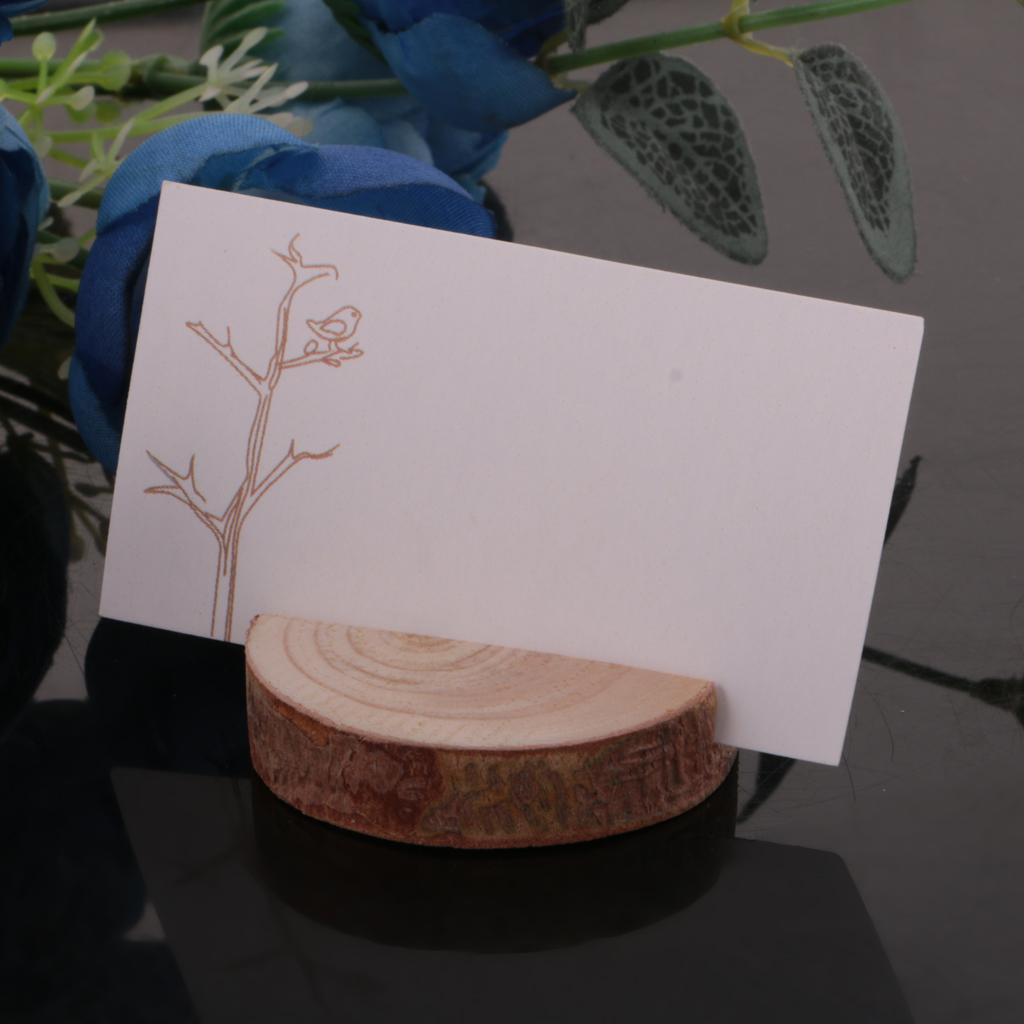 Chic Shabby Style Wood Log Card Holder with Card Wedding Place Card Table Decor