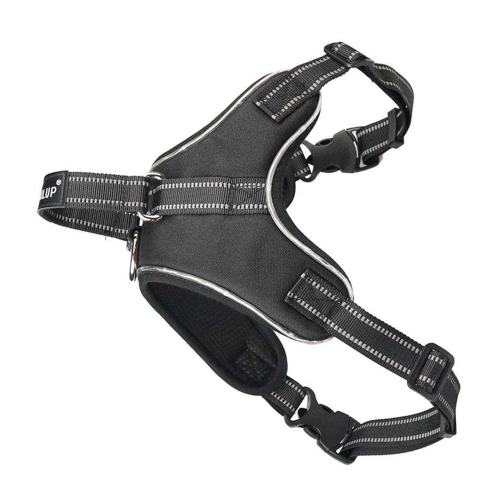 LED Dog Puppy Luminous Harness Soft Reflective Breathable Vest Black S