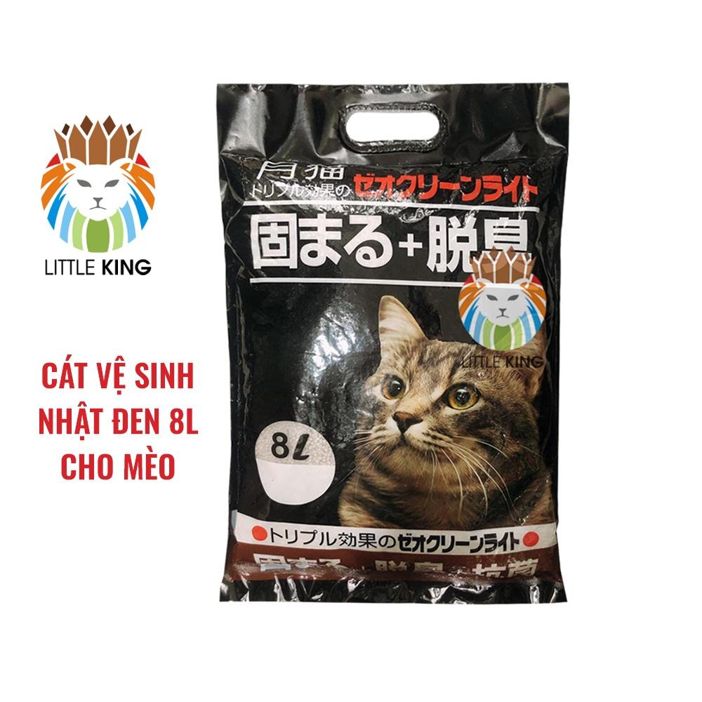 Cát vệ sinh cho mèo Cát Nhật đen 8L hương cà phê Little King pet shop