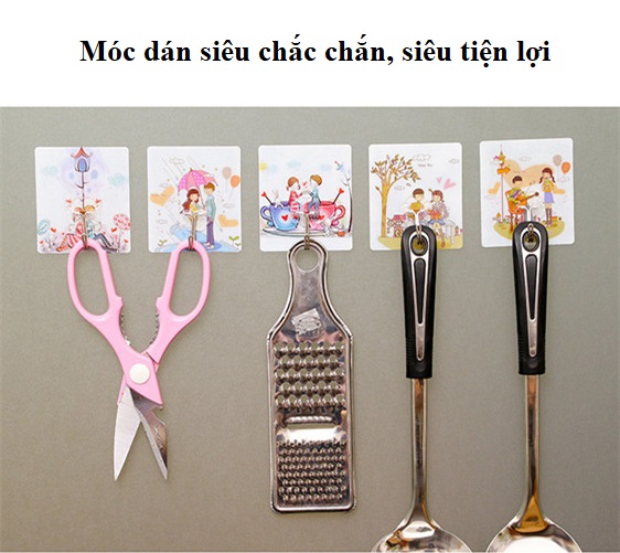 Combo 2 móc dán tường in hình ngộ nghĩnh kích thước 8.5cm * 7.5cm (GIAO MÀU NGẪU NHIÊN)