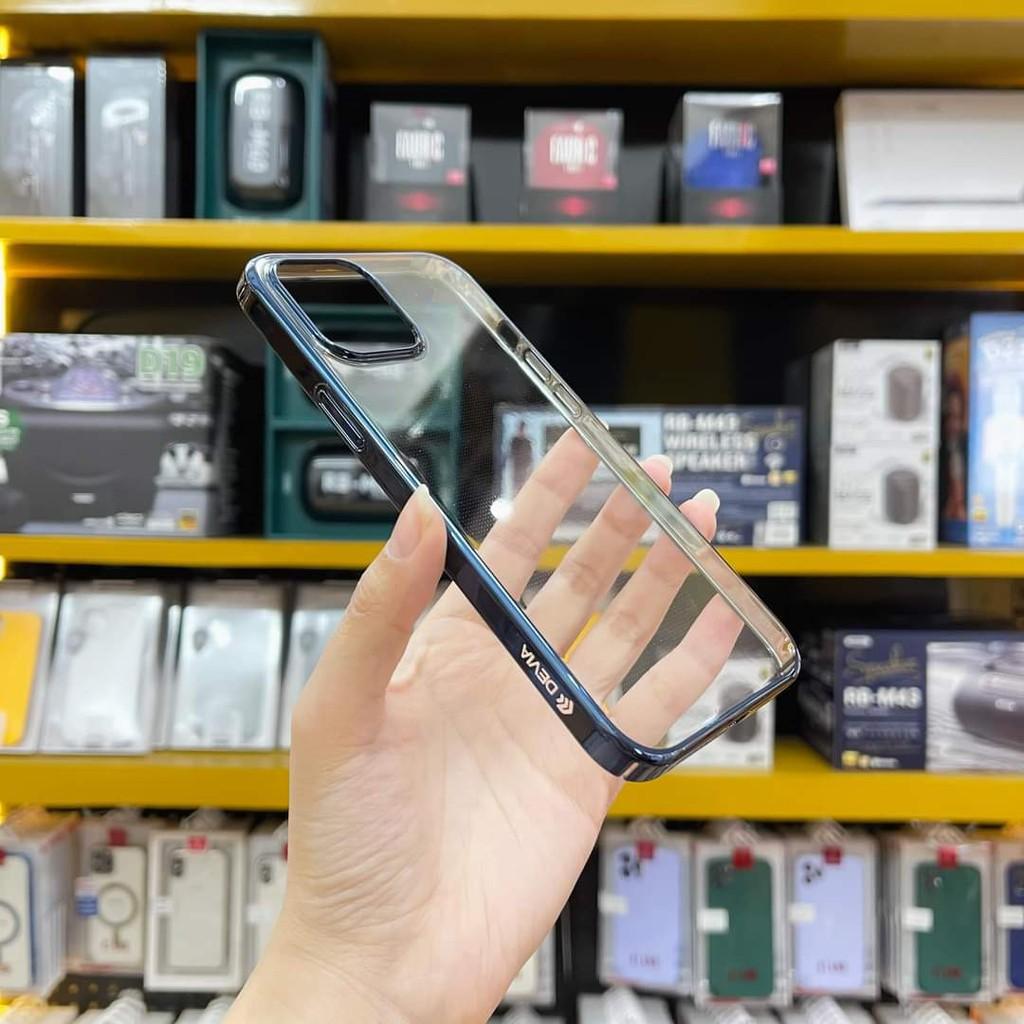 Ốp cao cấp Devia Cực Đẹp lưng trong viền màu dành cho Iphone 12/ 12 pro/ 12 max/ 12 pro max/ 13/ 13 promax - Hàng chính hãng