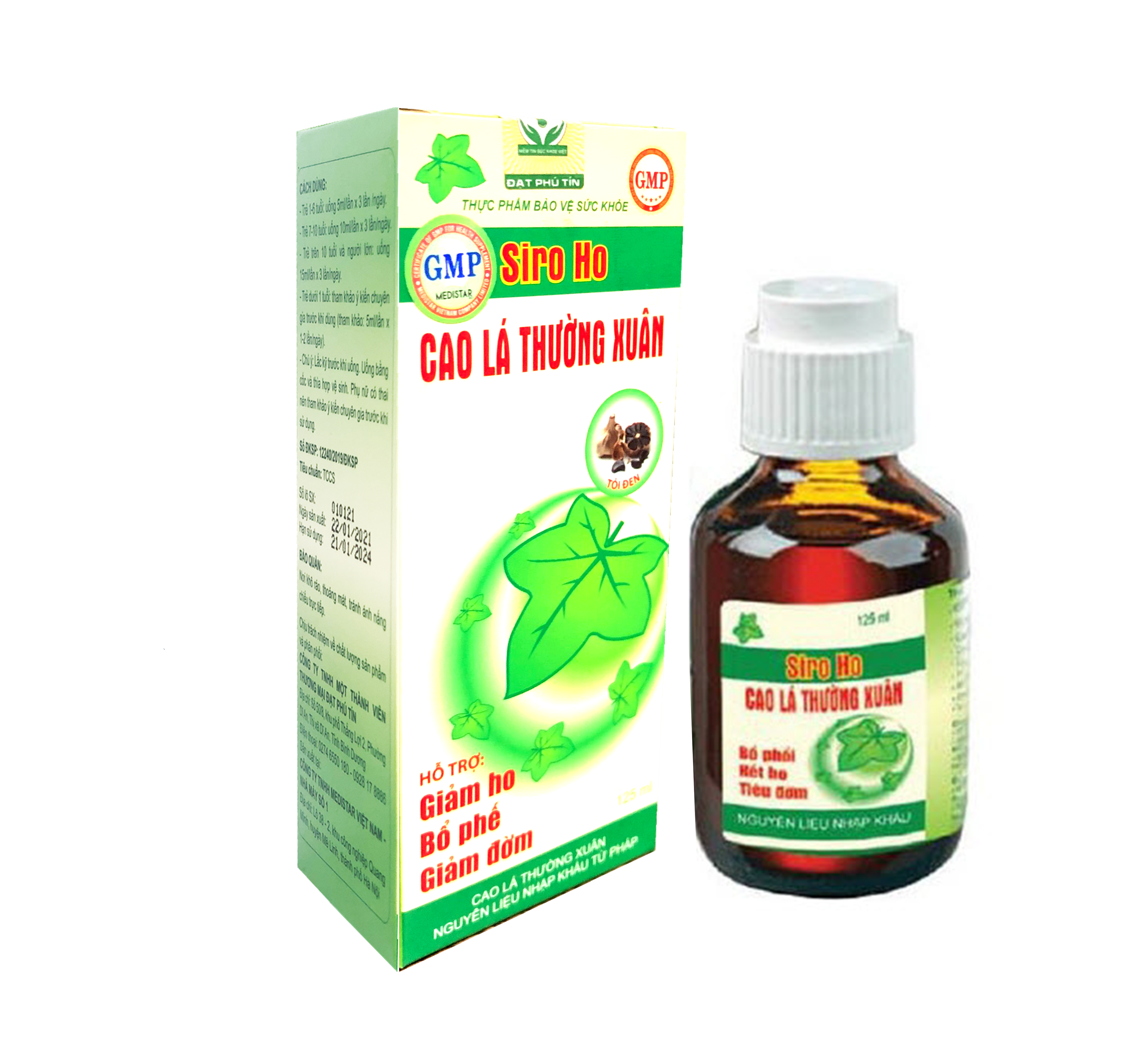 Siro Ho Cao Lá Thường Xuân Chai 125ml - Hỗ Trợ Giảm Ho, Bổ Phế, Giảm Đờm, Nguyên Liệu Nhập Khẩu Từ Pháp