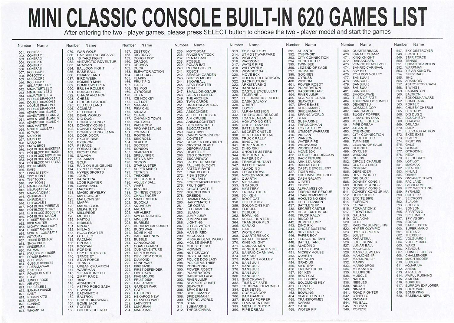 Máy chơi game cổ điển NES Classic 620 games trong 1 với 2 tay cầm 4 nút