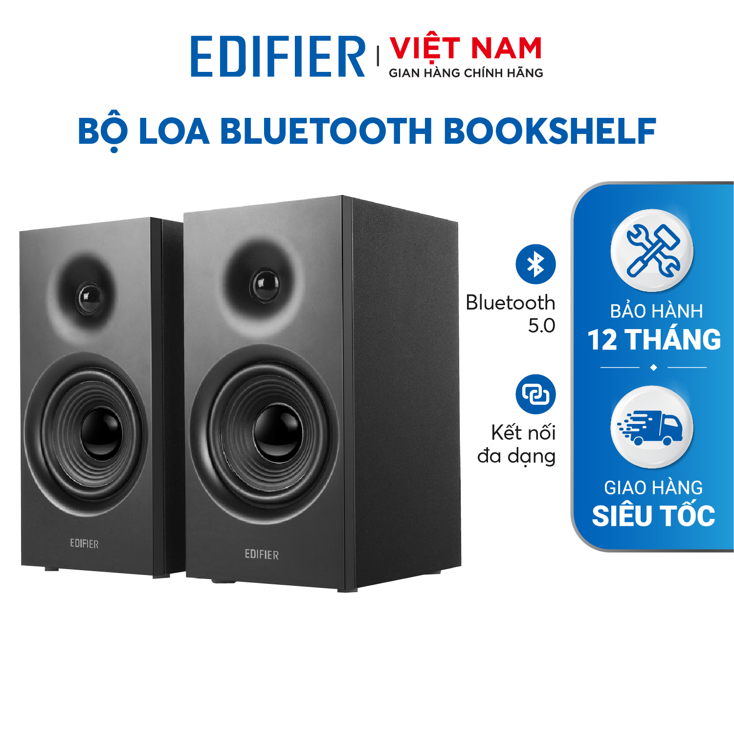 Bộ loa Bluetooth Bookshelf EDIFIER R1080BT Bass 4inch Treble 19mm silk dome - Hàng chính hãng