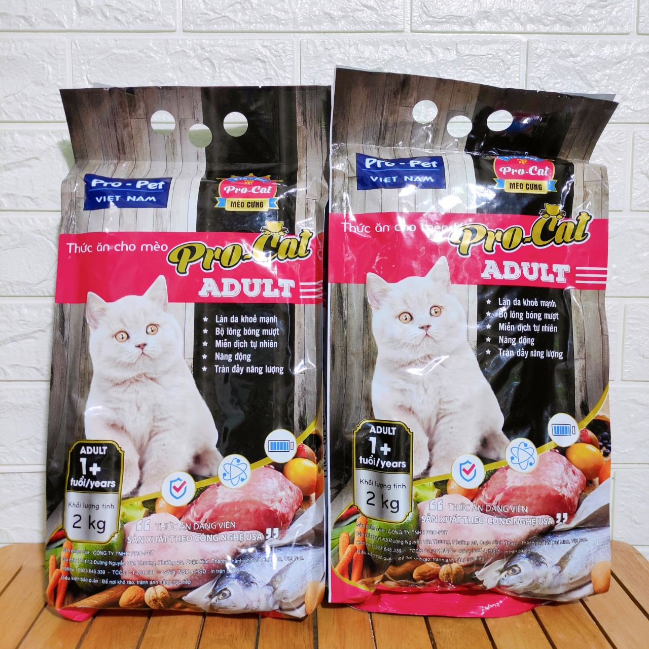 Combo 2 Gói Thức Ăn Hạt Cho Mèo Lớn PRO-CAT Adult 2kg Pro-Pet Việt Nam