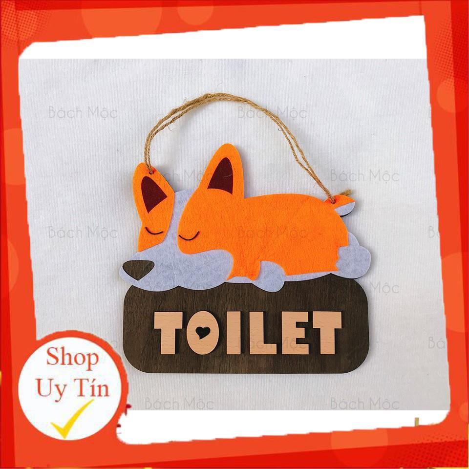 Biển gỗ toilet, wc trang trí nhà cửa xinh xắn