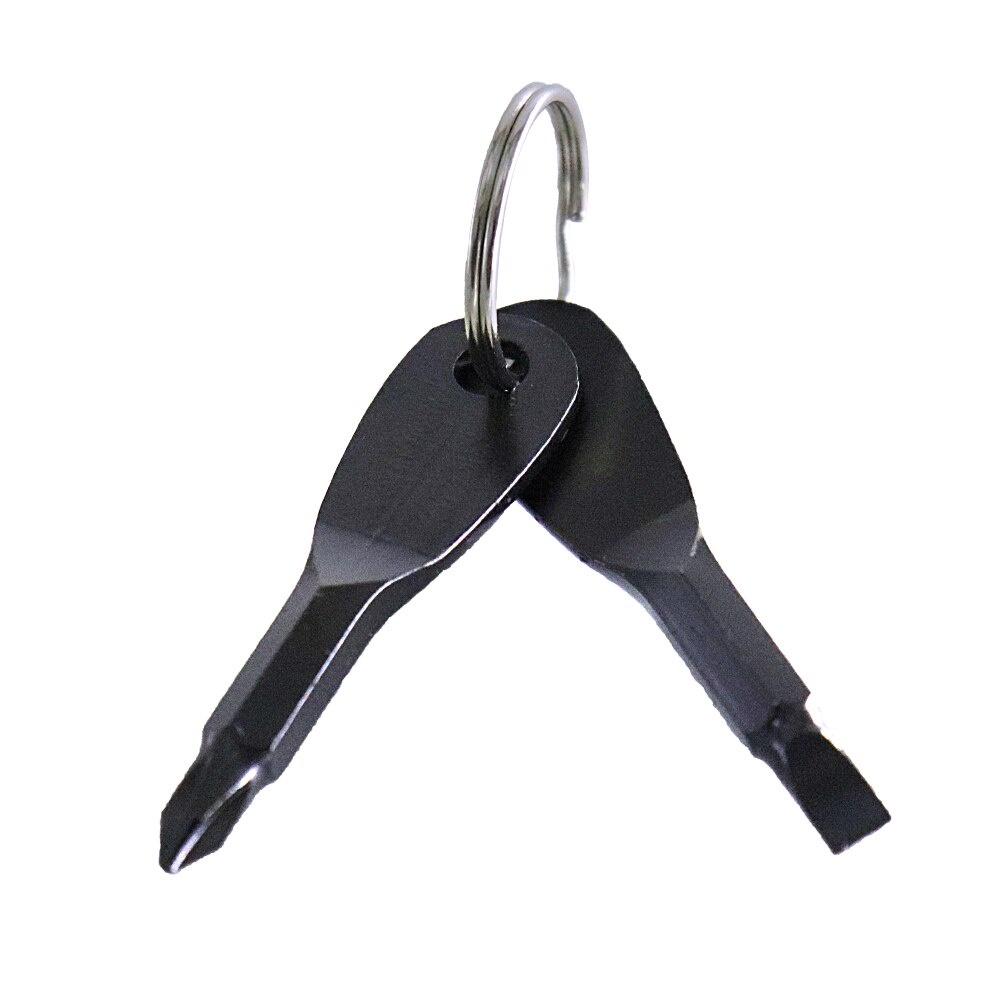 Bộ tua vít EDC bằng thép không gỉ tua vít mini đa năng hình chìa khóa có móc khóa công cụ sữa chửa bỏ túi.
