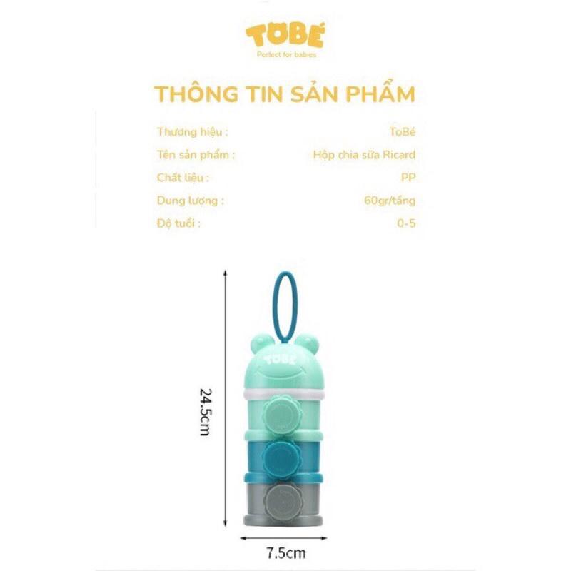 Hộp chia sữa/đồ ăn 3 tầng cho bé khi ra ngoài Tobé