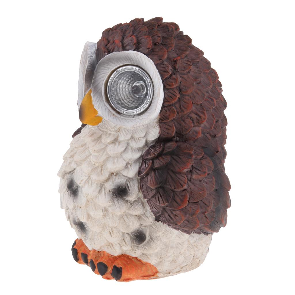 Garden Solar Lights Outdoor,Solar Lights - Resin OWL Decorative Lamp White