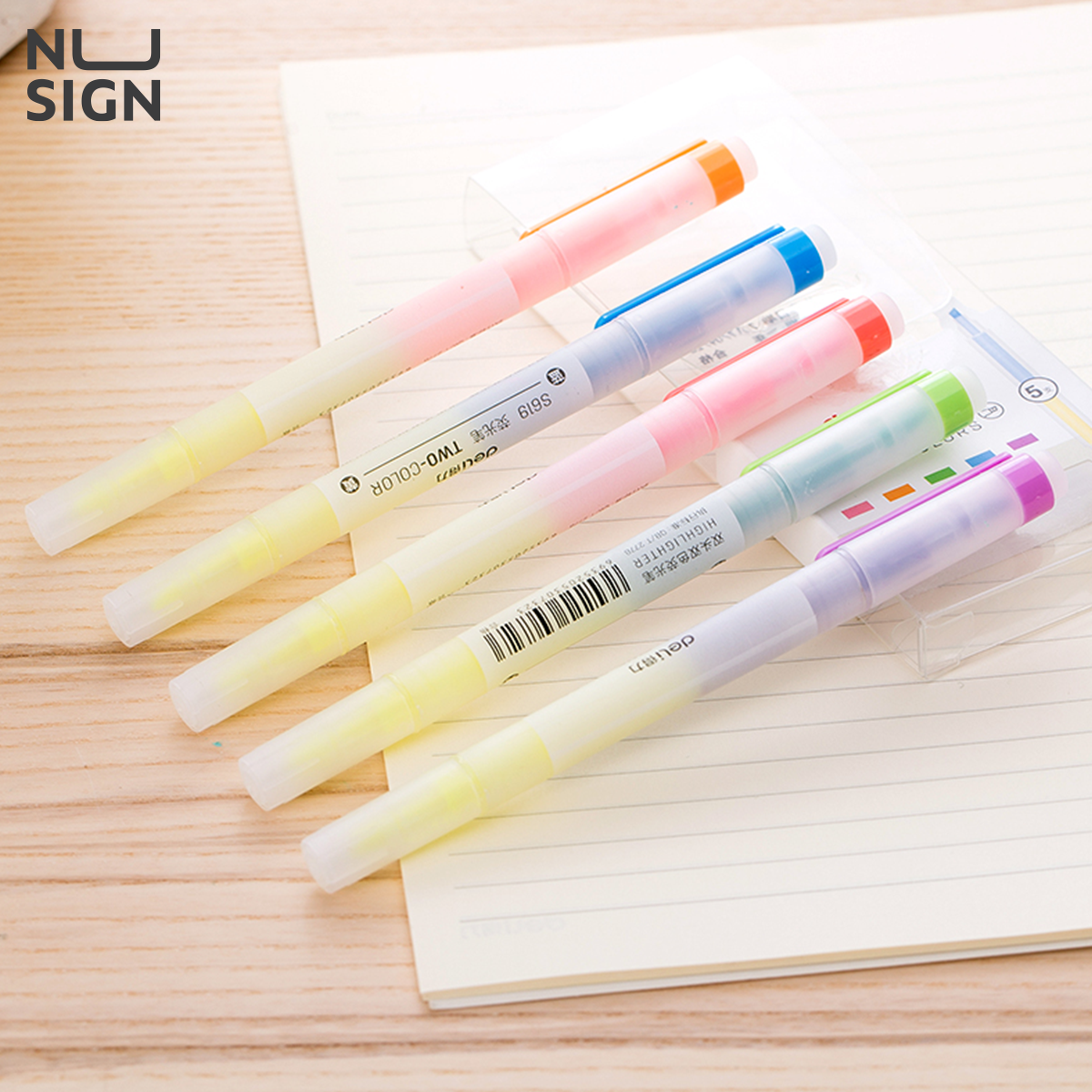 Set Bút Nhớ Dòng Highlight Đa Năng 5 Chiếc 6 Màu Nusign - Phù Hợp Học Sinh Văn Phòng Ghi Chú Take Note - S619