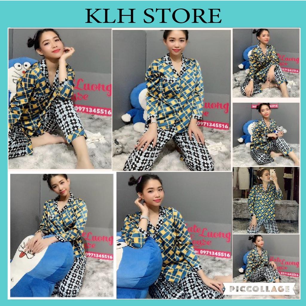 M1. Đồ bộ pijama mặc nhà chất lụa satin cao cấp mát nhẹ freesize dưới 60kg