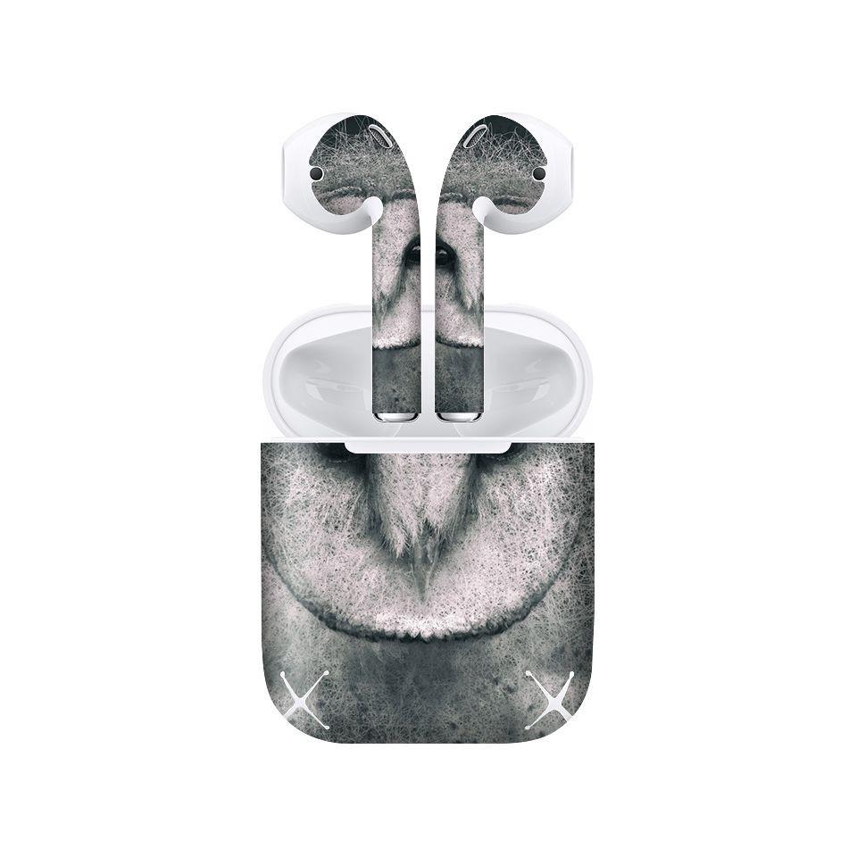Miếng dán skin cho AirPods in hình cú mèo - giả sơn mài - GSM069