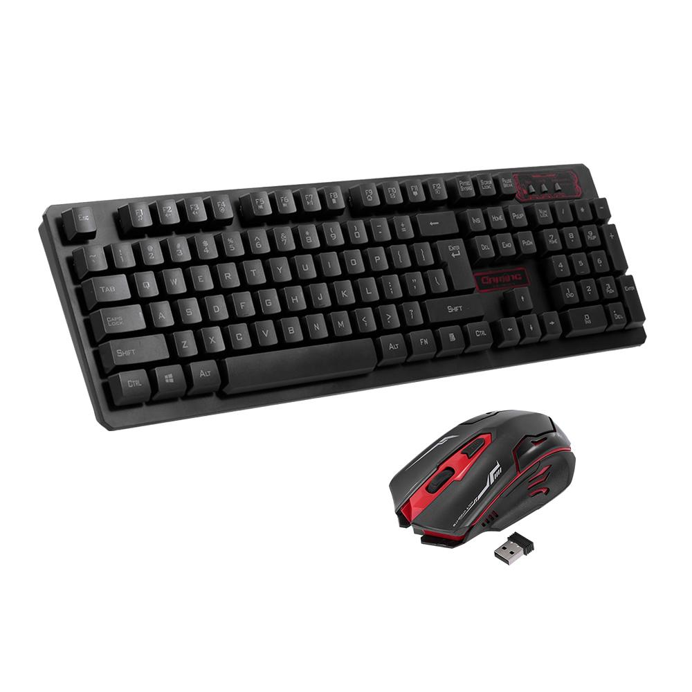 2.4G Wireless Keyboard and Optical Mouse Combo Suspended Keycap Adjustable Holder 3D Mouse for Office Work Game