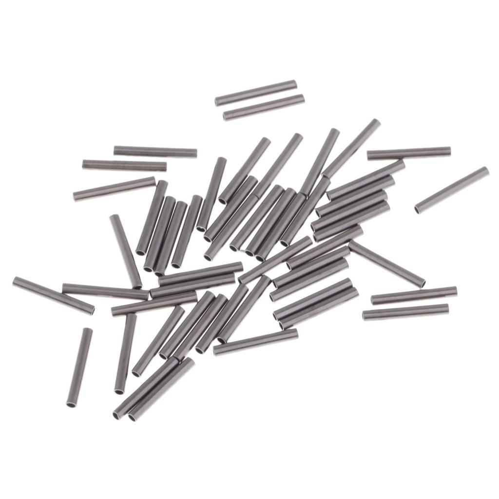 50x Single Fishing Crimp Sleeves Copper Tube Connector 7 Size