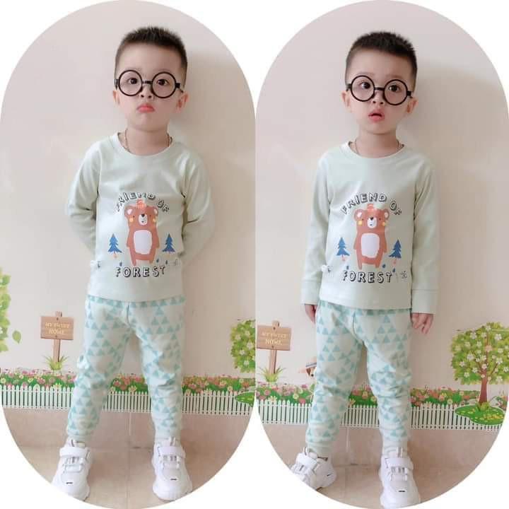 Bộ cotton dài tay trẻ em siêu dễ thương cho bé trai - bé gái