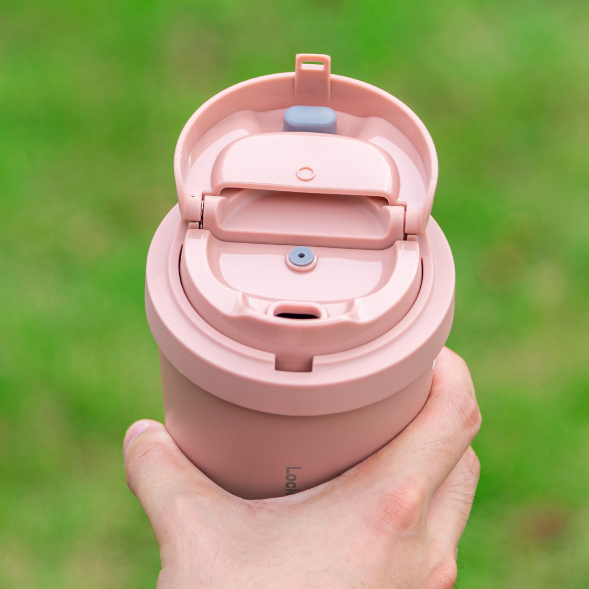 Ly giữ nhiệt LocknLock 550ml màu hồng LHC3249PIK - Hàng chính hãng, mở nắp một chạm, chất liệu thép không gỉ miệng ly rộng - JoyMall