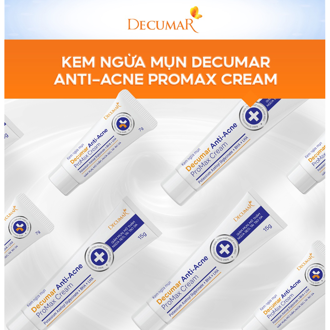 Kem Ngừa Mụn, Mờ Thâm,Ngừa Sẹo,Tái Tạo Da Decumar Anti-Acne Promax Cream 15g