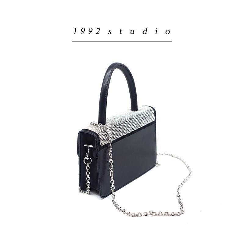 Túi xách nữ/ 1992 s t u d i o / RACHID BAG / màu đen phối hạt lấp lánh