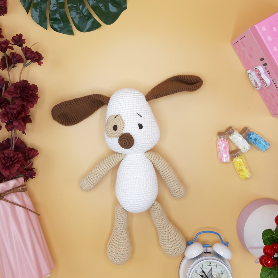 Gấu bông móc len Amigurumi cao cấp - Chó tai to - SP000236