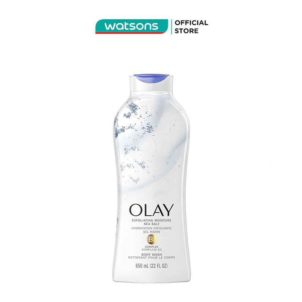 Sữa Tắm Tẩy Tế Bào Da Olay Exfoliating Moisture Sea Salts Hạt Muối Biển 650ml